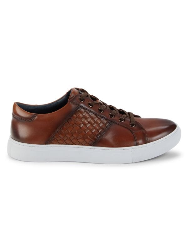 Robert Graham Exoplant Basketweave Leather Sneakers